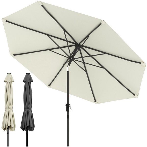 Huracan Sonnenschirm Strandschirm Neigbar, Sonnenschirme,Balkonschirm,Gartenschirm, Strandschirm mit/ohne LED, 300/350cm Durchmesser, neigbar/knickbar