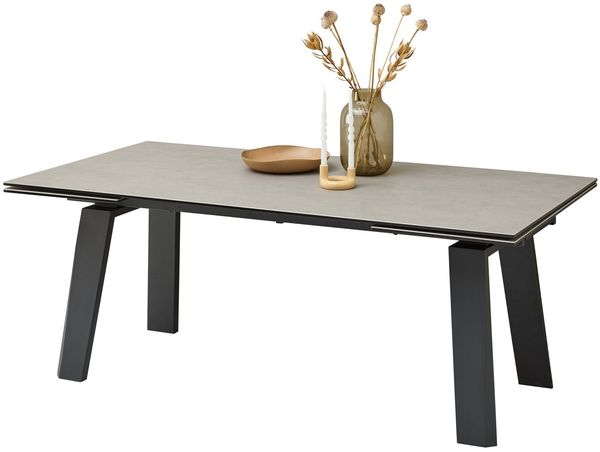 Stolkom Sp.z.o.o. Kulissen-Esstisch ausziehbar bis 300cm, grau, schwarz - 200/300x76x100 (BxHxT)