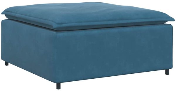 vidaXL Modulares Sofa mit Fußhocker Kissen Samt Blau 3321188 Bild 6