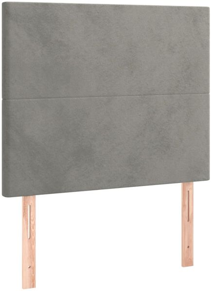 Bettgestell mit Kopfteil Samt Hellgrau 80x200 cm, Härtegrad: H2 [3125599] Bild 9