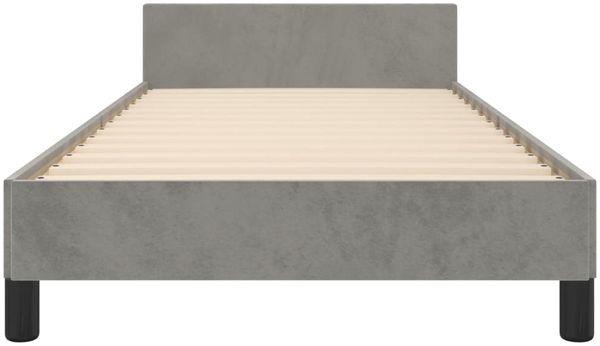 Bettgestell mit Kopfteil Samt Hellgrau 80x200 cm, Härtegrad: H2 [3125599] Bild 6