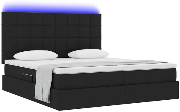 vidaXL Bett mit LED-Lichtleisten Schwarz 180 x 200 cm Stoff 3372835 Bild 3