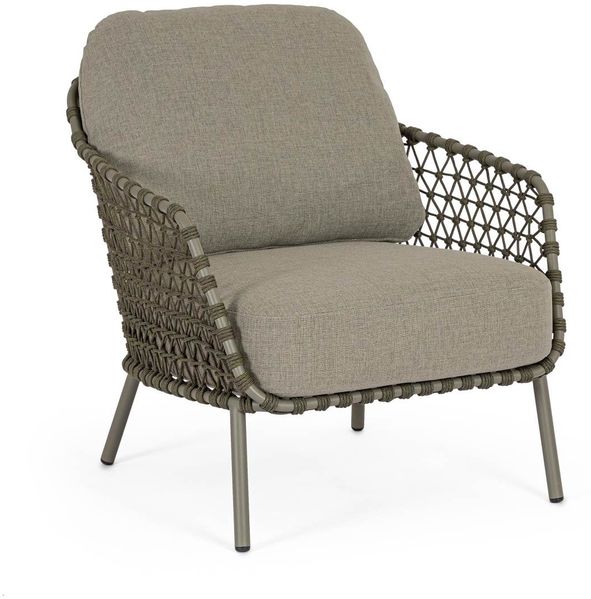 Gartensessel Assivali aus Metall, modernes Design, grün, abnehmbare Kissen, wetterfest