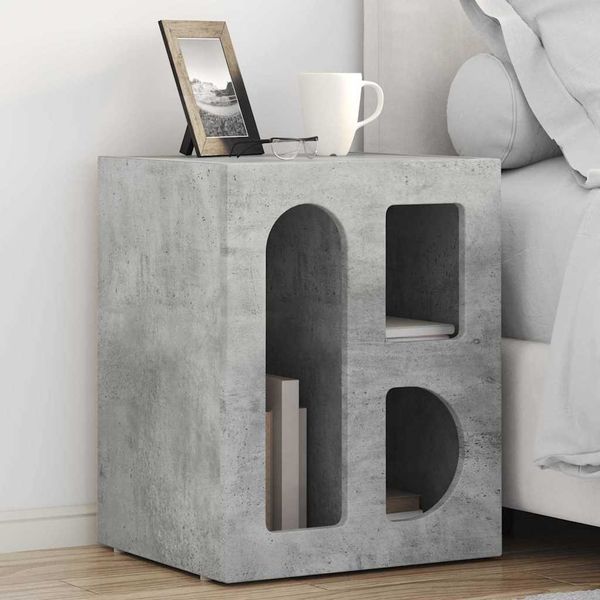 vidaXL Nachttisch ELST Beton Grau 40 x 35 x 50 cm Holzwerkstoff 891250