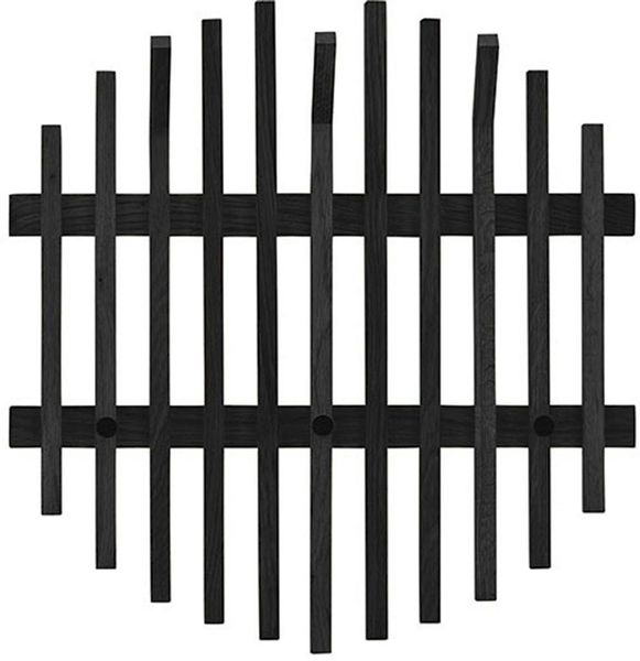 Garderobenpaneel >BANTRY< in schwarz - 58x60x11x60 (BxHxTxD)