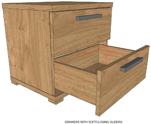 SAM Artikel-Set 4-tlg. best aus, Einzelbett , Nachtkonsole, Kleiderschrank 3-trg, Kommode mit 2 Türen, Ausf. Eiche Melamin Dekor Bild 9