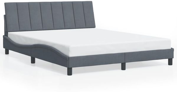 vidaXL Bettgestell mit LED ohne Matratze "Hanko" Dunkelgrau 160x200 cm Samt 3213788 Bild 5