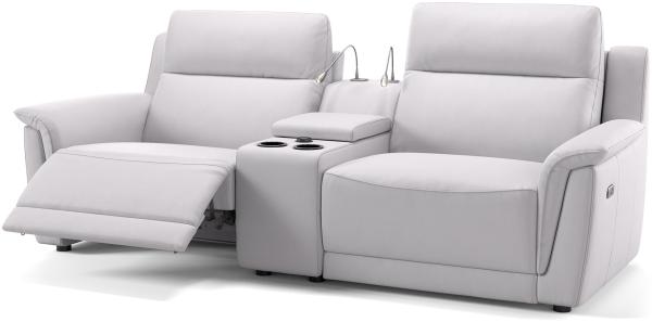 Sofanella Kinosofa MALITO Zweisitzer Kinosessel Ledersofa in Weiß S: 210 Breite x 101 Tiefe