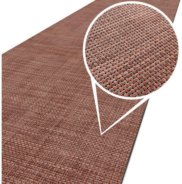 ANRO Küchenläufer Hochwertig Outdoorläufer Teppich TATAMI Läufermatte, Eckig, Höhe: 3 mm, Rattanoptik
