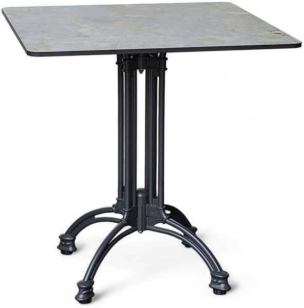 osoltus Bistrotisch 70 x 70cm Aluguss Schwarz Grau mit HPL Platte