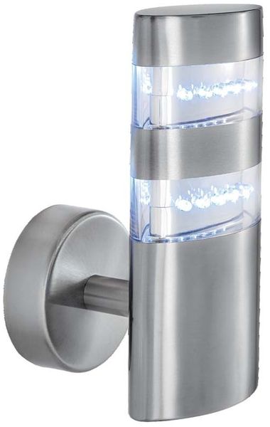 LED Wandleuchte, Silber, Edelstahl, H 19,5 cm, INDIA