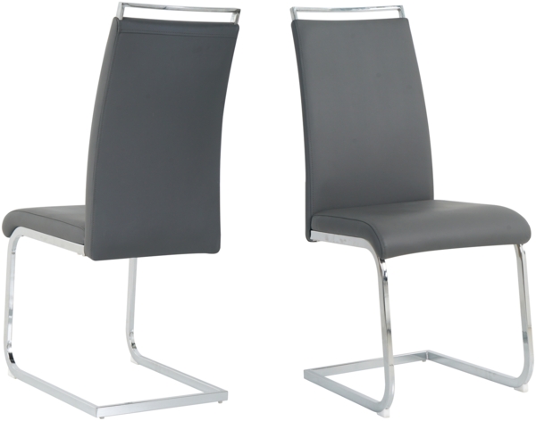 Stuhl Polyurethan Metall 42 x 101 x 58 cm Silber Grau