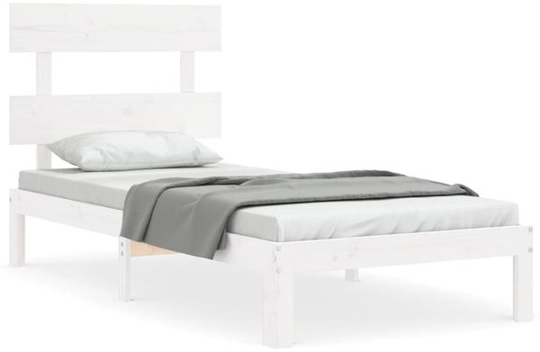 Einzelbetten, Betten für Erwachsene, Massivholzbett ohne Matratze Weiß 90x200 cm Kiefernholz de5071