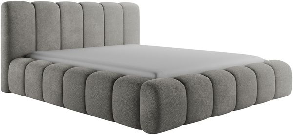 MEBLINI Polsterbett 160x200 mit Lattenrost - Dunkelgrau Boucle ohne Matratze - SOFINA - Bubble Bett - Cloud - Marshmallow Bed - Kopfteil Bett mit Stauraum - Betten
