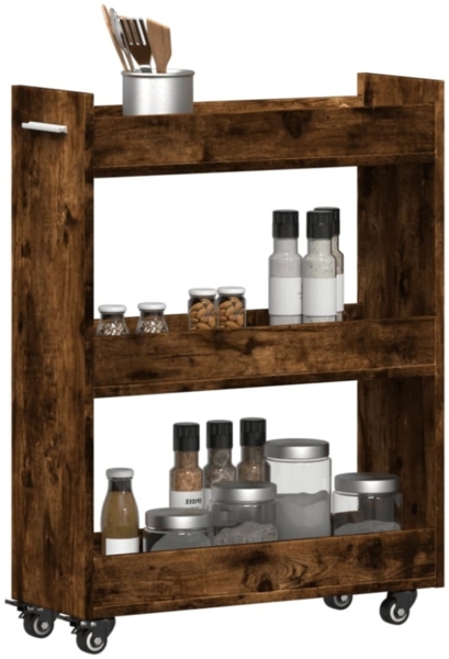 vidaXL Schrank mit Rollen Räuchereiche 60x22x79 cm Holzwerkstoff 840419 Bild 9