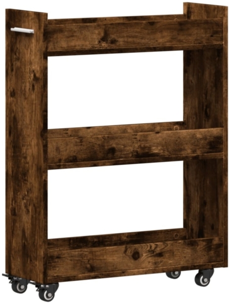 vidaXL Schrank mit Rollen Räuchereiche 60x22x79 cm Holzwerkstoff 840419 Bild 5