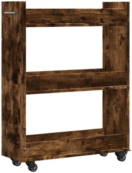 vidaXL Schrank mit Rollen Räuchereiche 60x22x79 cm Holzwerkstoff 840419 Bild 10