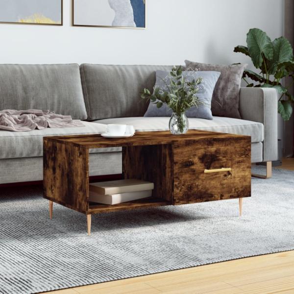 vidaXL Couchtisch Räuchereiche 90x50x40 cm Holzwerkstoff 829201