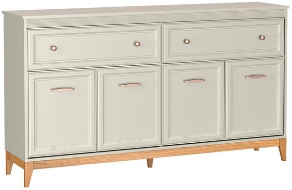 Lomadox Kommode WILNA-161, Kaschmir, 180 cm breit, feine Profilfräsung, Massivholz Füße