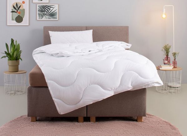 OTTO home Microfaserbettdecke + Microfaserkissen Mailo, Bettdecke 135x200 cm, 155x220 cm, Bezug: weich, 2-tlg, Set mit Kissen 80x80 cm, Sommer, Winter