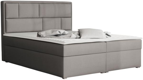 Boxspringbett Deco Box, Grau, 140x200 cm