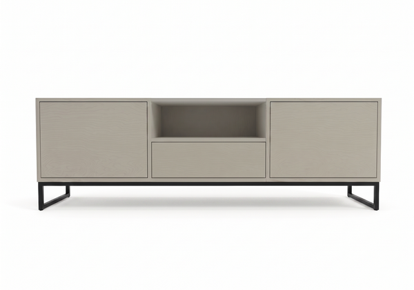 Bettso 'GENUA' RTV-Schrank Eucalyptus mit Schubladen 52 x 38 x 158 cm