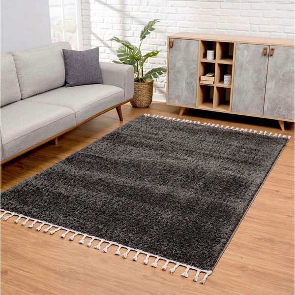Carpet City Hochflor-Teppich Pulpy 100, rechteckig, Höhe: 30 mm, Läufer, weich, mit Fransen, uni, viele Größen, Wohnzimmer, Schafzimmer