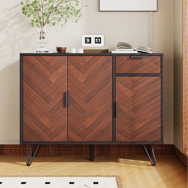 Furnishings Home Tresenkommode Moderner mit Schublade und höhenverstellbaren Einlegeböden (1 St), Funktionalität mit zeitlosem Stil 90 x30x71,5 cm Zwei Farben