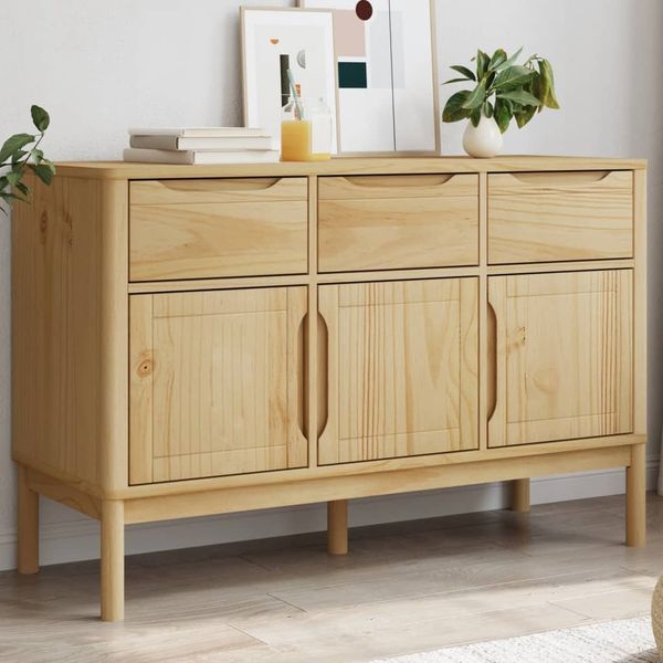 vidaXL Sideboard FLORO Wachsbraun 114x43x74 cm Massivholz Kiefer 374023