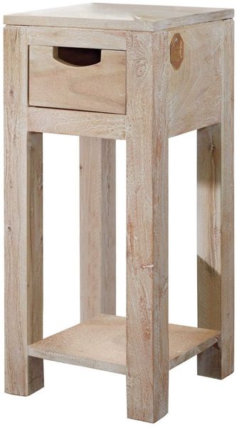 Beistelltisch Akazie 29x29x65 white stone getüncht NATURE WHITE #31
