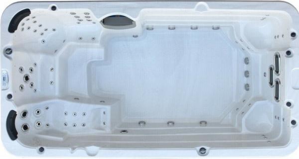 XXXL Luxus Led SwimSpa 445x230 Whirlpool Gegenstromanlage Outdoor Schwimmbad