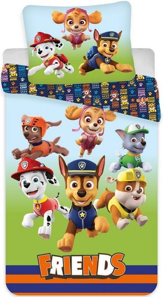 BrandMac Bettwäsche PAW Patrol - FRIENDS - Bettwäsche-Set, 135x200 & 80x80, Baumwolle, 100% Baumwolle