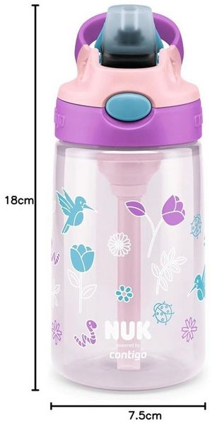 NUK Trinkflasche NUK Contigo Straw Cup 420ml – Strohhalm, Tulpen Motiv, BPA-frei Bild 2
