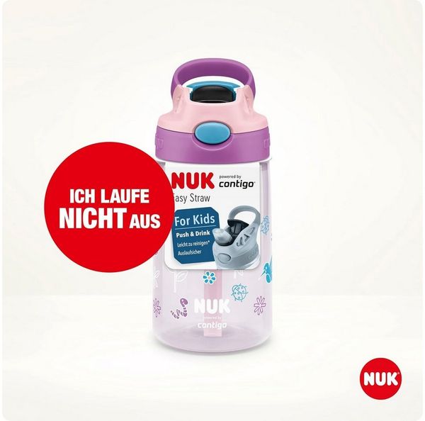 NUK Trinkflasche NUK Contigo Straw Cup 420ml – Strohhalm, Tulpen Motiv, BPA-frei Bild 3
