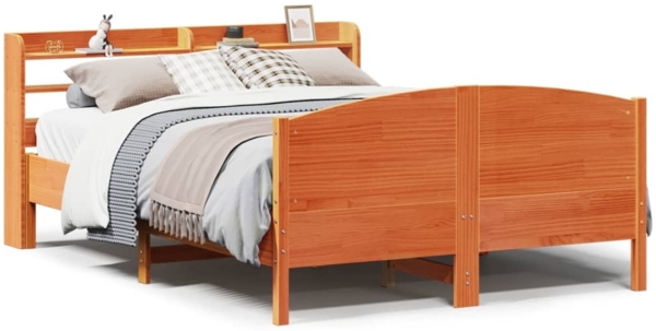 vidaXL Massivholzbett ohne Matratze Wachsbraun 120x190 cm Kiefernholz 3306980