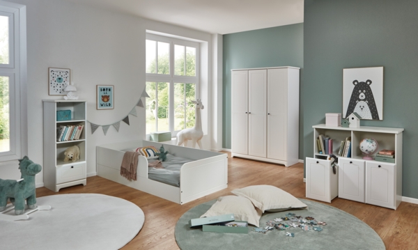 Kinderzimmermöbel-Set »Thilo« 4-teilig, Landhausstil Weiß, Soft-Close, Arthur Berndt