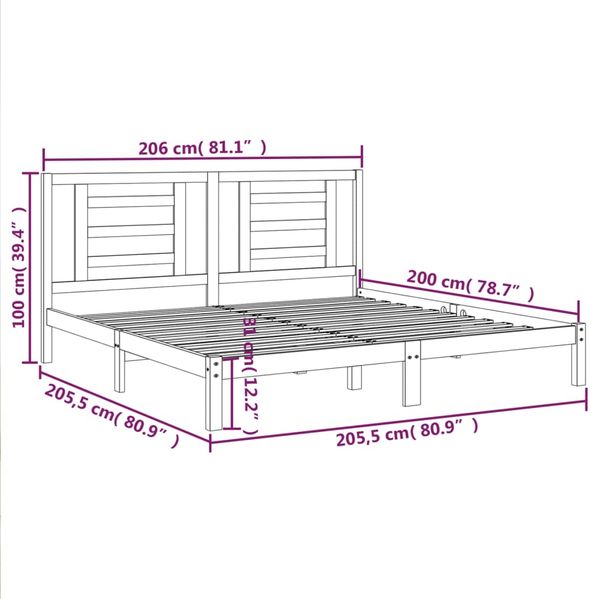vidaXL Massivholzbett Kiefer 200x200 cm [3104368] Bild 6