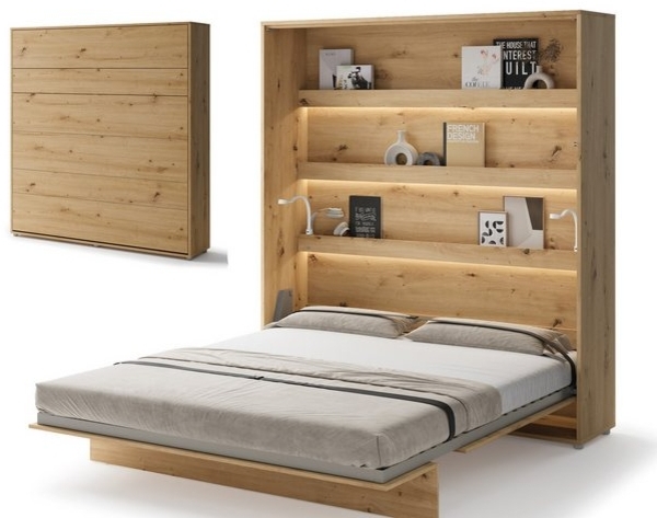 Compleo Schrankbett Vertical Wandklappbett Lenart Bed Concept, Ideal für kleine Räume Bild 3