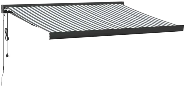 vidaXL Markise Einziehbar Anthrazit & Weiß 3,5x2,5 m Stoff & Aluminium 3216139