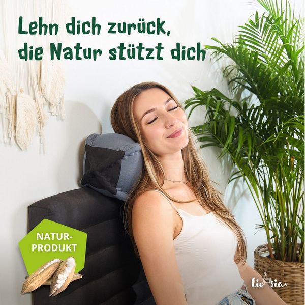 livasia Nackenstützkissen Papayakissen, vegan und handgefertigt, Ø 13x43 cm, Kapok