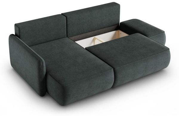 Ecksofa mit Schlaffunktion Sofa LUKA in Stoff Cremona Anthrazit Ottomane Links Bild 3