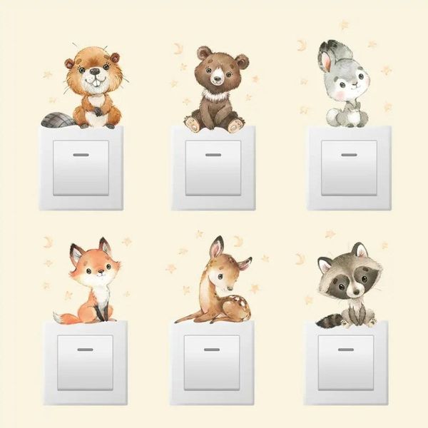 Montegoni Wandtattoo Eichhörnchen & Hase Wandsticker – Tierdeko für Kinderzimmer, Hochwertiges Material, Realistische & farbenfrohe Designs.