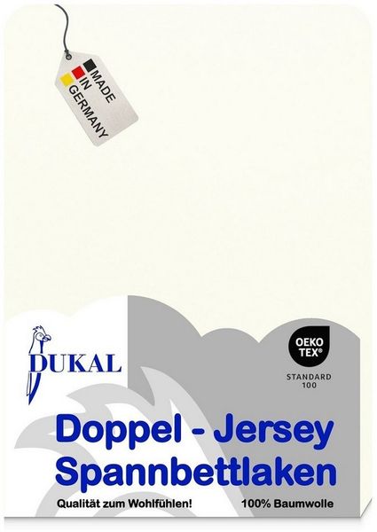 DUKAL Spannbettlaken kochecht, alle Farben waschbar bei 95°C, 100% Baumwolle, Doppel-Jersey, Gummizug: rundum, (1 Stück), 80x200 cm, aus hochwertigem Doppel-Jersey, Made in Germany