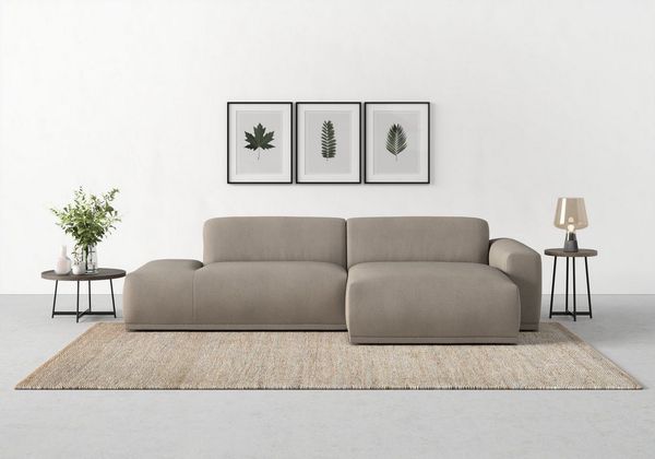 TRENDMANUFAKTUR Ecksofa Braga, mit hochwertigem Kaltschaum, L-Form, in Cord erhältlich, modernes Sofa, Couch mit hohem Sitzkomfort, 275/72/160 cm (B/H/T)
