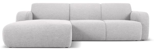 Micadoni Ecksofa Molino 4-Sitzer Links Boucle Hellgrau