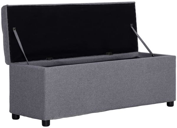 vidaXL Bank mit Staufach 116 cm Hellgrau Polyester 281317 Bild 5