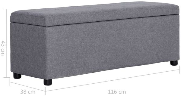 vidaXL Bank mit Staufach 116 cm Hellgrau Polyester 281317 Bild 9