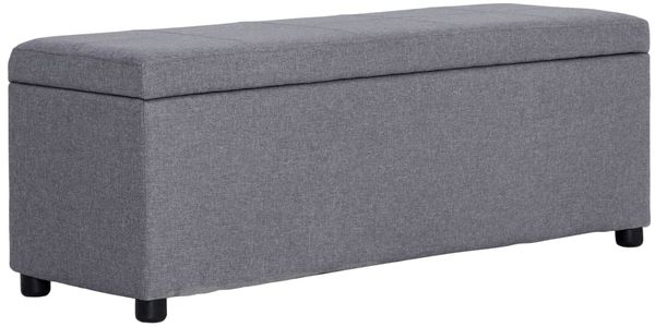 vidaXL Bank mit Staufach 116 cm Hellgrau Polyester 281317