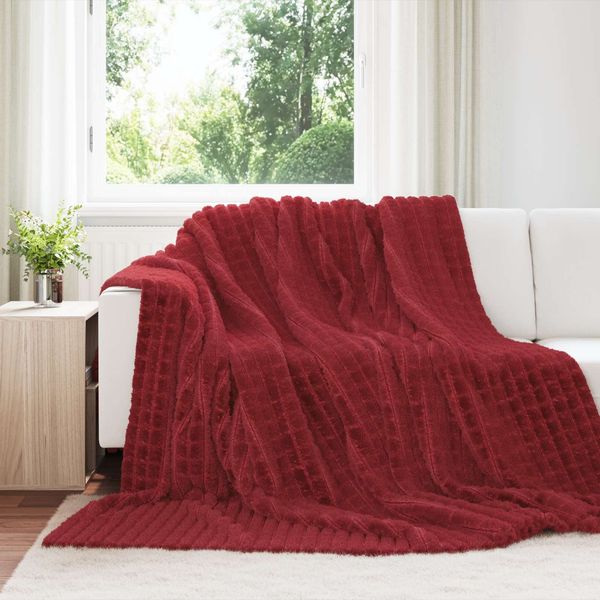 vidaXL Überwurfdecke Bordeauxrot 270 x 240 cm Fleece 42016940