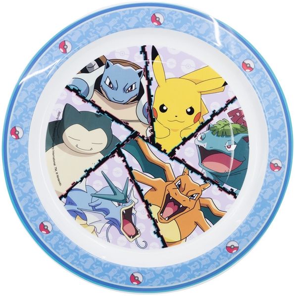 Stor KINDERTELLER AUS BPA-FREIEM KUNSTSTOFF. MIKROWELLENSICHER | POKEMON DISTORSION, Weiß